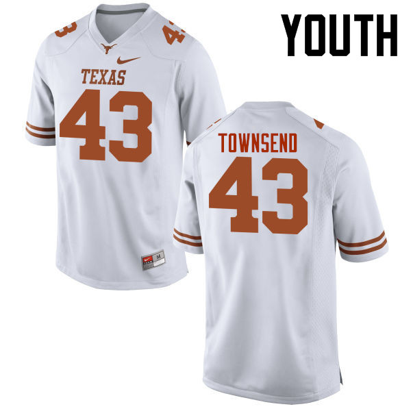 Youth #43 Cameron Townsend Texas Longhorns College Football Jerseys-White